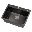 ALFORDSON Kitchen Sink Stainless Steel Drop in Flush Under Mount 600X450MM Black