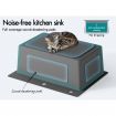 ALFORDSON Kitchen Sink Stainless Steel Drop in Flush Under Mount 600X450MM Black