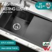 ALFORDSON Kitchen Sink Stainless Steel Drop in Flush Under Mount 870X450MM Black