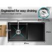 ALFORDSON Kitchen Sink Stainless Steel Drop in Flush Under Mount 870X450MM Black