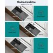 ALFORDSON Kitchen Sink Stainless Steel Drop in Flush Under Mount 870X450MM Black