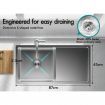 ALFORDSON Kitchen Sink Stainless Steel Drop in Flush Under Mount Basin 870X450MM