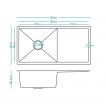 ALFORDSON Kitchen Sink Stainless Steel Drop in Flush Under Mount Basin 870X450MM