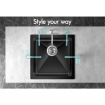 ALFORDSON Kitchen Sink Stainless Steel Drop in Flush Under Mount 440X440MM Black