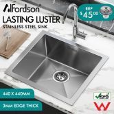 ALFORDSON Kitchen Sink Stainless Steel Drop in Flush Under Mount Bowl 440X440MM
