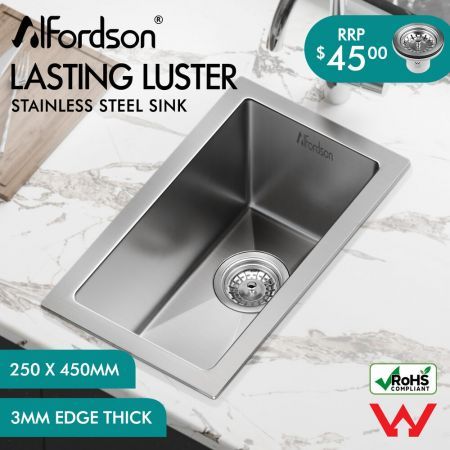 ALFORDSON Kitchen Sink Stainless Steel Drop in Flush Under Mount Basin 250X450MM