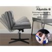 ALFORDSON Office Chair Computer Cross-legged Seat Work Ottoman PU Leather Grey