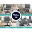 ALFORDSON Office Chair Computer Cross-legged Seat Work Ottoman PU Leather Grey