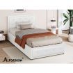 ALFORDSON Bed Frame King Single Gas Lift Storage Mattress Base Leather White