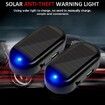 Car Solar Power Simulated Dummy Alarm,Anti-Theft LED Flashing Security Light Fake Lamp,Automotive Warning Interior Safety Lights with USB Charger Port,Car Accessories for Most Cars (Blue/2PCS)