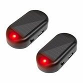 Car Solar Power Simulated Dummy Alarm,Anti-Theft LED Flashing Security Light Fake Lamp,Automotive Warning Interior Safety Lights with USB Charger Port,Car Accessories for Most Cars (Red/2PCS)