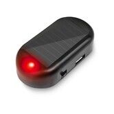 Car Solar Power Simulated Dummy Alarm,Anti-Theft LED Flashing Security Light Fake Lamp,Automotive Warning Interior Safety Lights with USB Charger Port,Car Accessories for Most Cars (Red/1PCS)