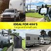 2 Towing Mirrors Car Safety Convex Flat Mirror Clipon Caravan Side 4X4 Trailer Fit Offroad Camper Travel RV Truck Vehicle