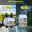 2 Towing Mirrors Car Safety Convex Flat Mirror Clipon Caravan Side 4X4 Trailer Fit Offroad Camper Travel RV Truck Vehicle