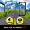 2 Towing Mirrors Car Safety Convex Flat Mirror Clipon Caravan Side 4X4 Trailer Fit Offroad Camper Travel RV Truck Vehicle
