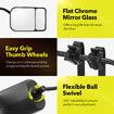 2 Towing Mirrors Car Safety Convex Flat Mirror Clipon Caravan Side 4X4 Trailer Fit Offroad Camper Travel RV Truck Vehicle
