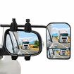 2 Towing Mirrors Car Safety Convex Flat Mirror Clipon Caravan Side 4X4 Trailer Fit Offroad Camper Travel RV Truck Vehicle