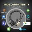 Wireless Headset-V5.3 Bluetooth Headphones with Microphone Noise Cancelling,2.4G USB Dongle Mic for Work/Call Center/PC/Teams