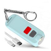 Self Defense Personal Alarm Keychain for Women, USB Rechargeable Waterproof 130 dB Security Panic Button Siren Whistle with LED Light, Safety Sound Alert Device Key Chain, Blue