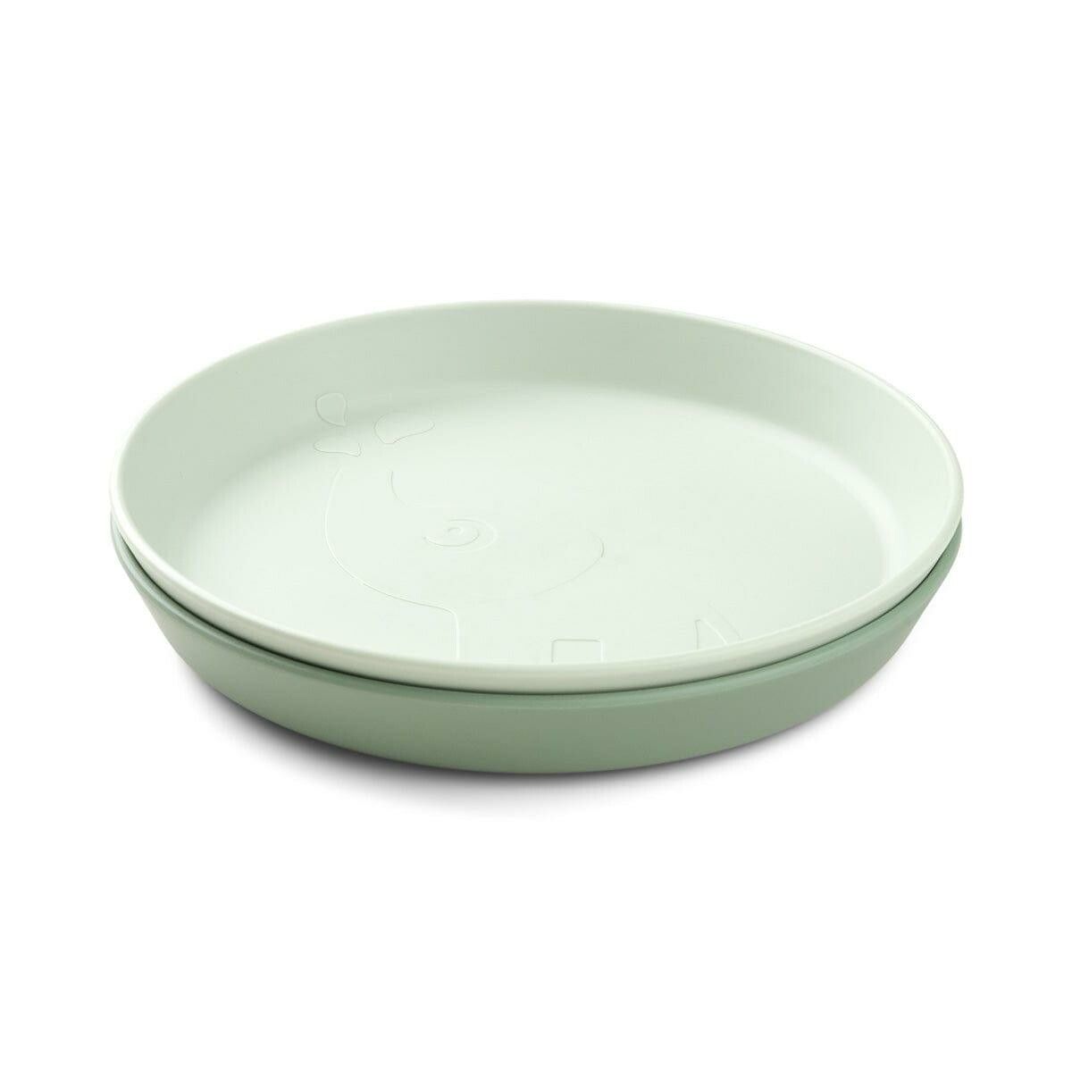 Kiddish Raffi Plate 2 Pack-Green