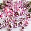 30Pcs Christmas Tree Balls Ornaments for Party Festive Decor Color Pink