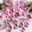 30Pcs Christmas Tree Balls Ornaments for Party Festive Decor Color Pink