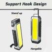 Rechargeable LED Work Light, Portable Magnetic Work Light 7 Modes, with Magnetic Base and Hook Mechanic Light for Under Hood/Car Repairing/Inspection/Camping