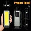 Rechargeable LED Work Light, Portable Magnetic Work Light 7 Modes, with Magnetic Base and Hook Mechanic Light for Under Hood/Car Repairing/Inspection/Camping