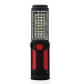 Portable LED Multi-Use Magnetic Flashlight with Hanging Hook, Waterproof Work Flashlight for Car Repair Household Blackout and Emergency (Red)