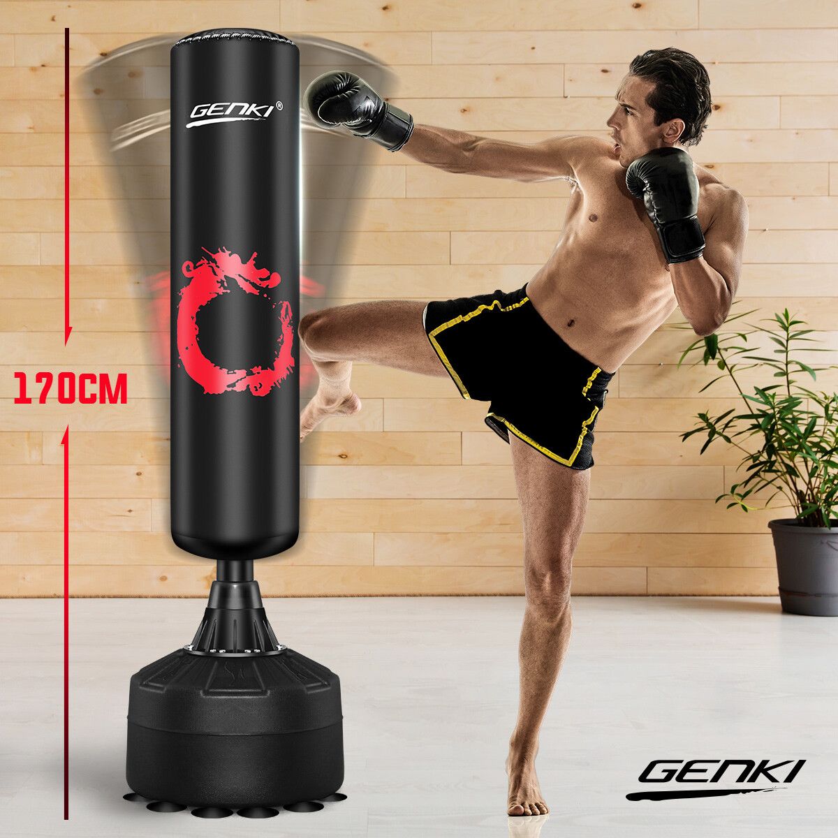 thumbnail interactive-video image 1 of Aaweal Heavy Boxing Punching Bag With Training Gloves - Empty, Multiple Sizes (24" To 47") 1 of 2