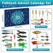 Fishing Lure Advent Calendar for Men Teens 24 Days Topwater Lures Fishing Tackle Xmas Surprise Bait Gift Father Brother Boyfriend