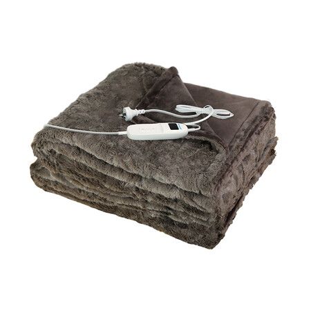 Electric Throw Blanket Heated Timer Bedding Washable Warm Winter Plush BR