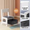 Keezi Kids Table and Chairs Set Play Activity Toys Storage Chalkboard Desk Grey