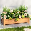 Green Fingers Garden Bed 65x33x16cm Wooden Planter Box Raised Container Growing