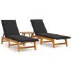 3 Piece Garden Lounge Set Poly Rattan&Solid Wood Acacia