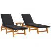 3 Piece Garden Lounge Set Poly Rattan&Solid Wood Acacia