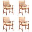 Outdoor Dining Chairs 4 pcs with Cushions Solid Acacia Wood