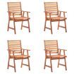 Outdoor Dining Chairs 4 pcs with Cushions Solid Acacia Wood