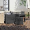 3 Piece Garden Box Set Grey Solid Wood Pine