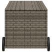 Garden Storage Box with Wheels Grey 190L Poly Rattan