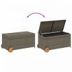 Garden Storage Box with Wheels Grey 190L Poly Rattan