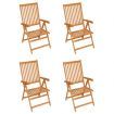 Garden Chairs 4 pcs with Grey Cushions Solid Teak Wood