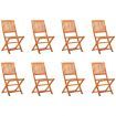 Folding Garden Chairs 8 pcs Solid Eucalyptus Wood