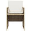 Garden Chairs with Cushions 4 pcs Beige Poly Rattan