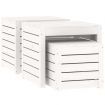 3 Piece Garden Box Set White Solid Wood Pine