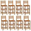 Bar Stools 8 pcs Solid Wood Acacia