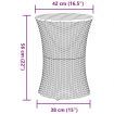 Garden Side Table Drum Shape Beige Poly Rattan and Solid Wood