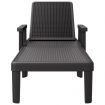 4-Way Height Adjustable Sun Lounger 155.5x57x28 cm Polypropylene