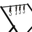 Foldable Camping Storage Shelves 3 Layer with Hooks Black