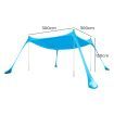 Beach Tent Camping Canopy 4-6 Person Family Sun Shade Shelter 300x300cm Blue